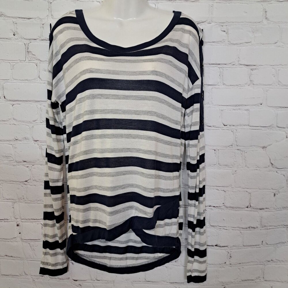 Mine Soft Striped Oversized Top Size Small